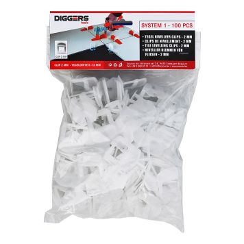 KAKELCLIPS DIGGERS SYSTEM 1 2MM 100-PACK 