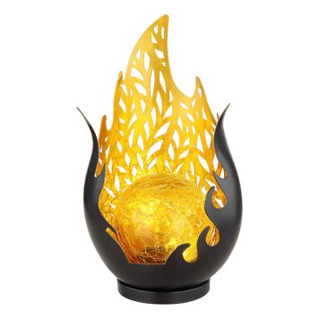 SOLCELLSLAMPA GLOBO GOLD FLAME METALL
