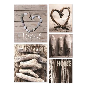 CANVAS HOME SWEET HOME SET OF 5, 60X80CM