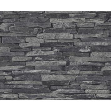 TAPET A.S CREATION BEST OF WOOD&STONE 2 STONE BLACK 91422-4