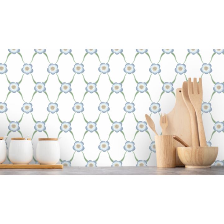 TAPET ELIN SPRING BLÅ | BAUHAUS