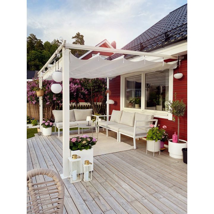VÄGGPERGOLA JABO 3X4M VIT | BAUHAUS