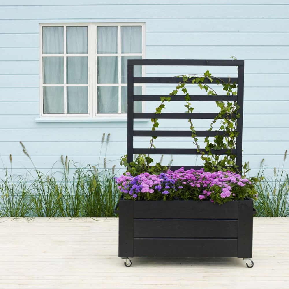 BLOMLÅDA PLUS CUBIC MED SPALJE INKL HJUL 87X50X130 | BAUHAUS