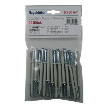 SPIKPLUGG 6X80MM 40ST/FP