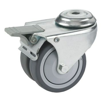 DUBBELHJUL LÅSBAR 75X25MM GRÅ 