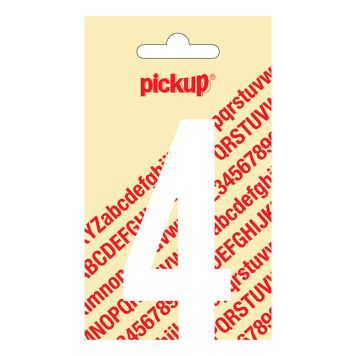 NUMMER 4 PICKUP VIT 90MM SJÄLVHÄFTANDE