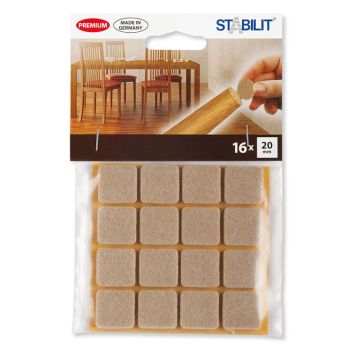 MÖBELTASSAR STABILIT 20X20MM BRUN 16ST