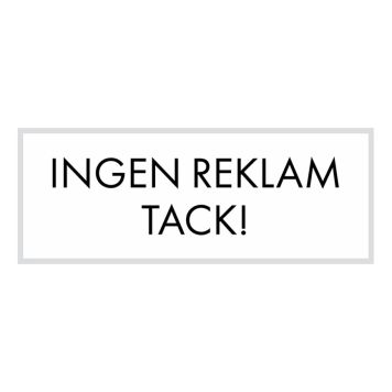 DEKAL MILLERS INGEN REKLAM TACK VIT