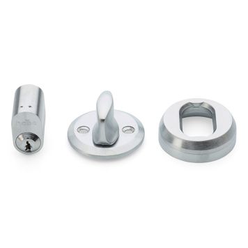 CYLINDERLÅSSATS HABO 42 BORSTAD KROM