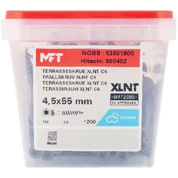 TRALLSKRUV MFT XLNT C4 4,5X55MM 200ST/FRP