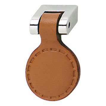 HANDTAG ROSTFRITT STÅL LÄDER 25X38MM