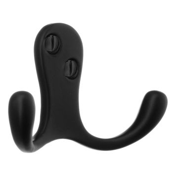 VÄGGKROK BESLAGSBODEN DUBBEL 44MM MATT SVART