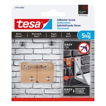 SJÄLVHÄFTANDE SKRUV TESA TSMS STEN 5KG 2-PACK