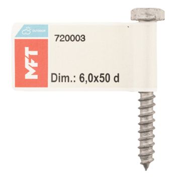 FRANSK TRÄSKRUV MFT FZV 6X50MM 1ST