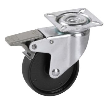 MÖBELHJUL SVART 50X19MM VRIDBART/LÅSBART