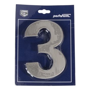 HUSNUMMER PORTAFERM 3 15CM ROSTFRITT STÅL