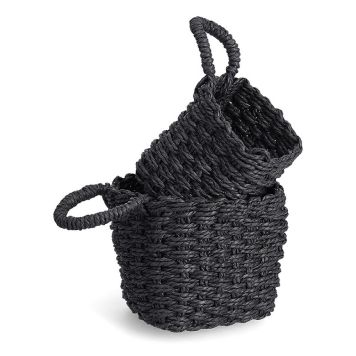 FÖRVARINGSKORG ZELLER FLÄTAD 2-PACK SVART