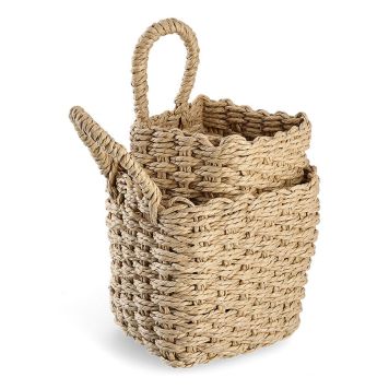 FÖRVARINGSKORG ZELLER FLÄTAD 2-PACK BEIGE