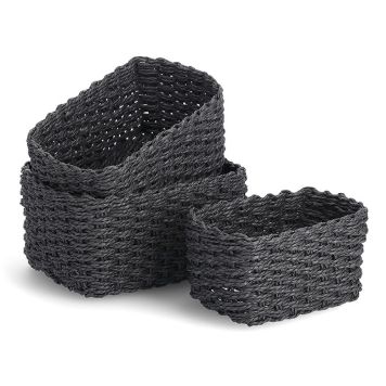 FÖRVARINGSKORG ZELLER FLÄTAD 3-PACK SVART