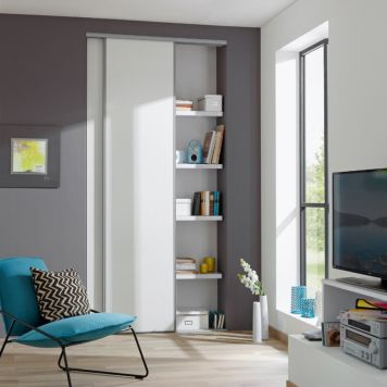 SKJUTDÖRR 2355X1200MM VIT/LJUSGRÅ 2-PACK