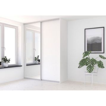 SKJUTDÖRR ELFA 623X2350MM SPEGEL/VIT 2-PACK
