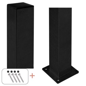 STÅLSTOLPE PLUS MED FOTSKYDD 8X8X128CM