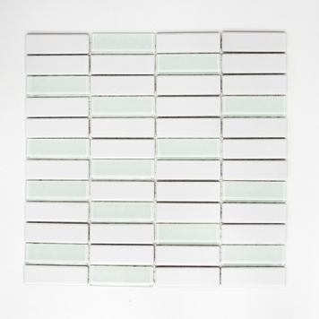 MOSAIK STICK GLASMIX VIT 7,2X2,2CM PRIS PER ARK