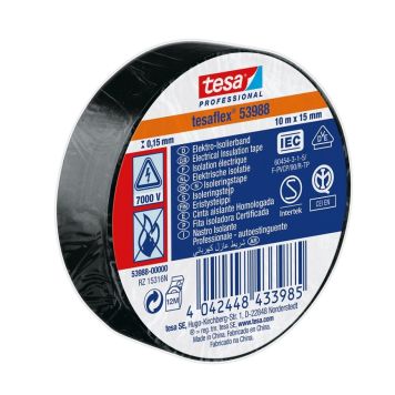 ISOLERINGSTEJP TESA SVART 10MX15MM