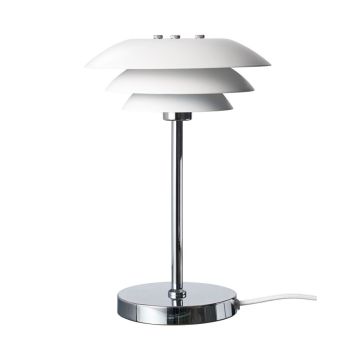 BORDSLAMPA DYBERG LARSEN DL20 Ø20 CM VIT/KROM