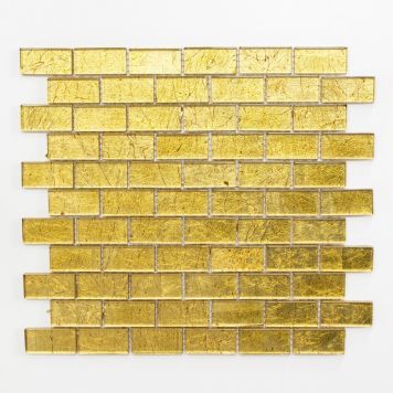 KRISTALLMOSAIK BRICK GOLD STRUCTURE 4.8X2.3CM 8MM
