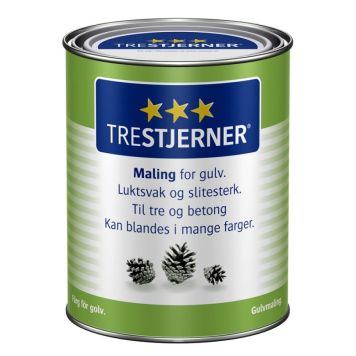 GOLVFÄRG TRESTJERNER VATTENBUREN HALVBLANK 0,75L VIT