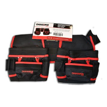 VERKTYGSFICKA DIGGERS DUBBEL NYLON SVART  