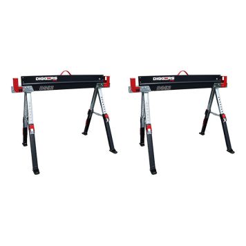 ARBETSBOCK DIGGERS JUSTERBAR STÅL 500KG 2-PACK