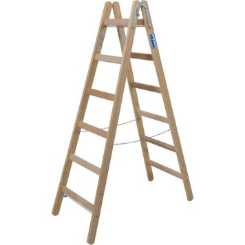 TRAPPSTEGE STABILOMAT DUBBELSIDIG TRÄ 1,75M 2X6 STEG