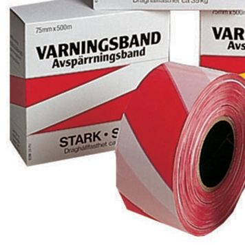 AVSPÄRRNINGSBAND VIT/RÖD 75MMX500M