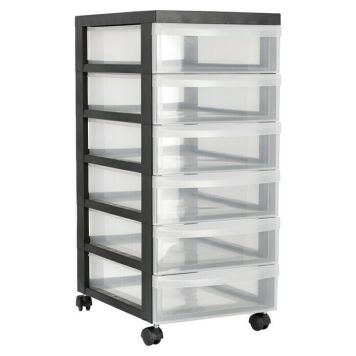 FÖRVARINGSVAGN MED HJUL 6 LÅDOR