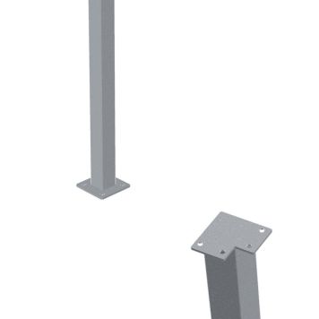 HÖRNSTOLPE PLUS MED FOT FÖR RÄCKE 4,5X4,5X103,3CM GRÅ