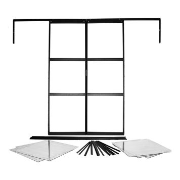 DUBBELDÖRR VITAVIA SIRIUS SVART MED GLAS