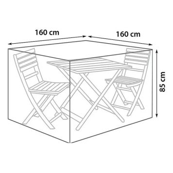 MÖBELÖVERDRAG SUNFUN DELUXE TILL CAFÉSET 85X160X160CM ANTRACIT 