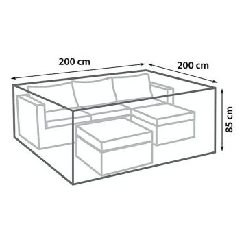 MÖBELÖVERDRAG SUNFUN TILL LOUNGEGRUPP 85X200X200CM ANTRACIT