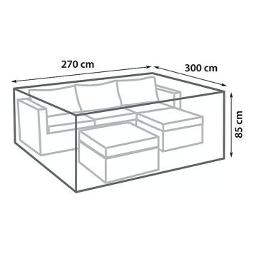 MÖBELÖVERDRAG SUNFUN TILL LOUNGEGRUPP 85X300X270CM ANTRACIT