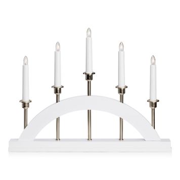 ADVENTSLJUSSTAKE MARKSLÖJD BRIDGE 5L VIT/STÅL 