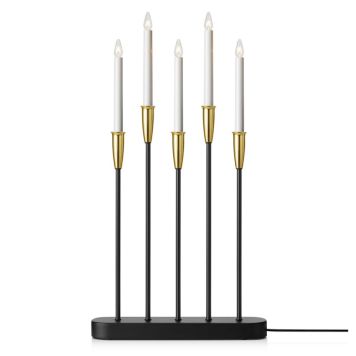 ADVENTSLJUSSTAKE MARKSLÖJD NICE 5L SVART/MÄSSING