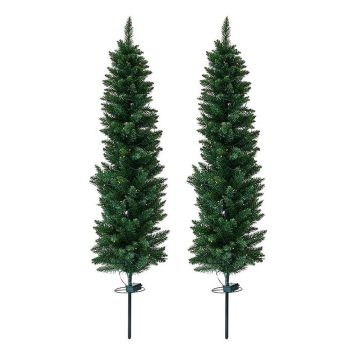 KONSTGRAN MED BELYSNING 90CM GRÖN 2-PACK 