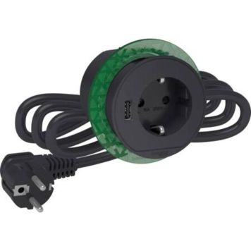 BORDSENHET SCHNEIDER ELECTRIC MINI 6CM USB-A ANTRACIT