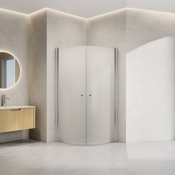 DUSCHHÖRNA NORTIQ ANHOLT RUND FROSTAT GLAS 90X90CM