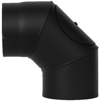 SKORSTENSBÖJ ADURO MED RENSLUCKA Ø150MM 2X45° 265X265 MM