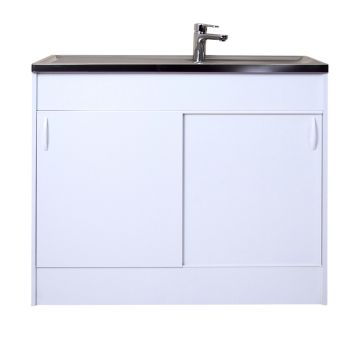 TVÄTTBÄNK RESPEKTA SAMARA MED SKJUTDÖRR 100X50CM VIT