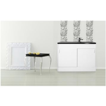 TVÄTTBÄNK RESPEKTA SAMARA MED SKJUTDÖRR 100X60CM VIT