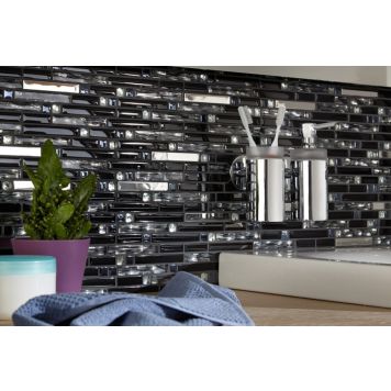 MOSAIK WELSCHEIT DIAMOND CRYSTAL MIX BLACK GLASS PRIS PER ARK